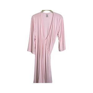 Caden Lane Pink Maternity Nursing Wrap Robe Soft Jersey Knit One Size
